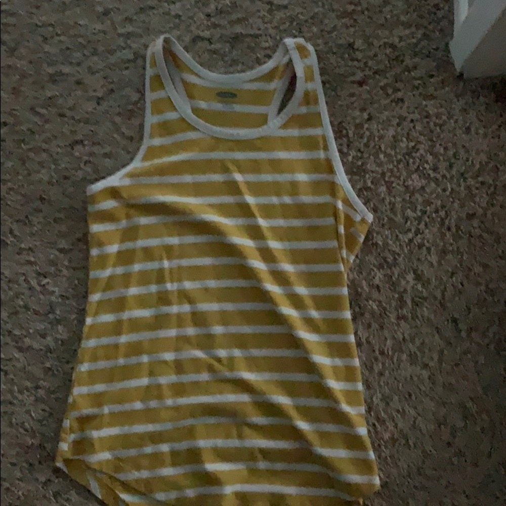 yellow and white tank top